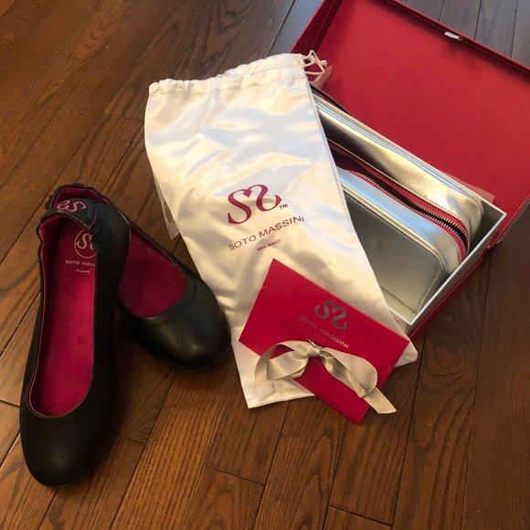 Soto Massini Black Flats - brand new and unworn - Picture 2 of 13